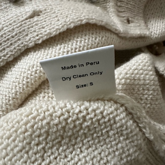 NWT Loeffler Randall Cream Kim Embellished Puff Sleeve Cardigan Sweater Size S - Picture 10 of 10